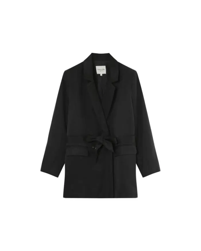 JACKET NOIR MALENE Shop Grace and Mila Blazers