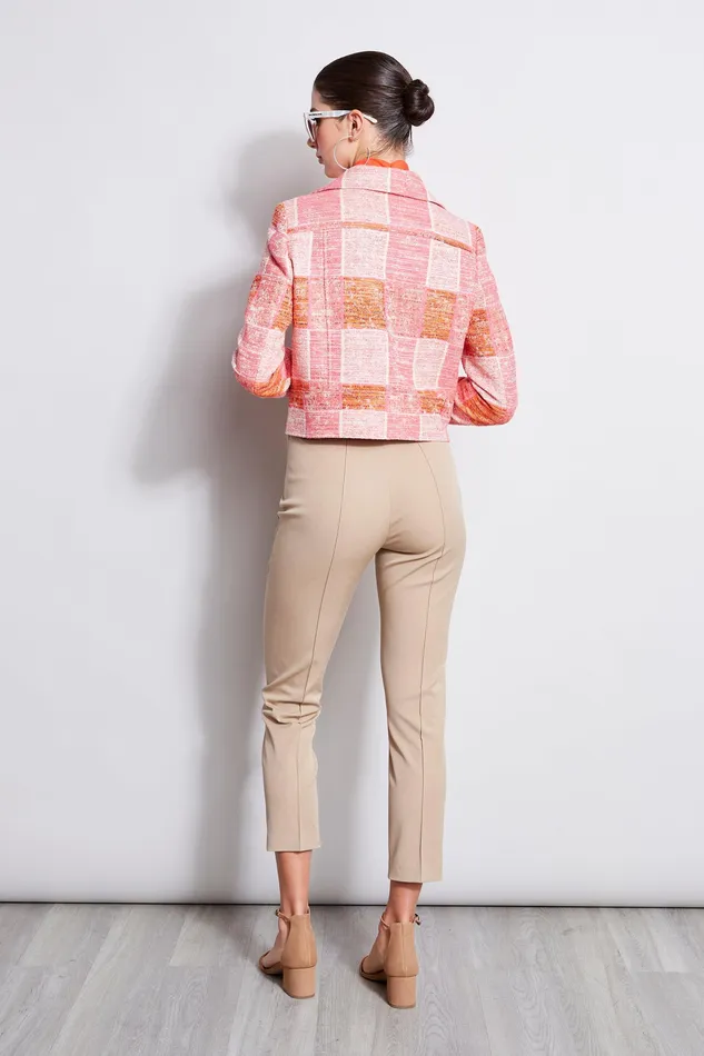 Jackets and Blazers Women Elie Tahari Cropped Plaid Jacket PINK MULTI