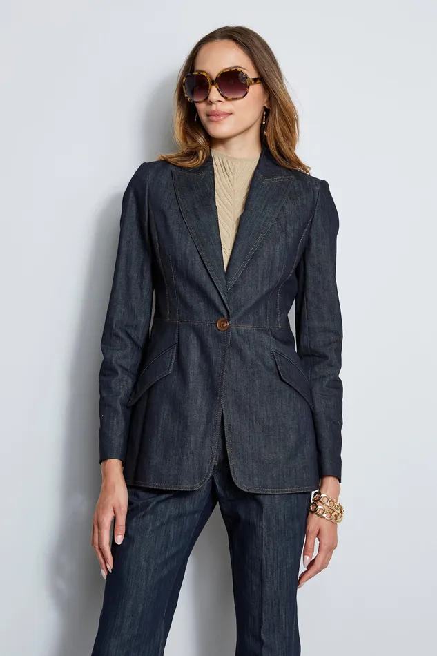 Jackets and Blazers Women Elie Tahari Denim Blazer DENIM