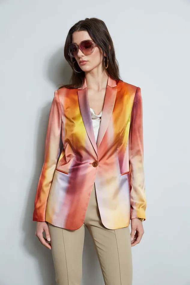 Jackets and Blazers Women Elie Tahari Ombre Silk Satin Blazer GINGER MULTI
