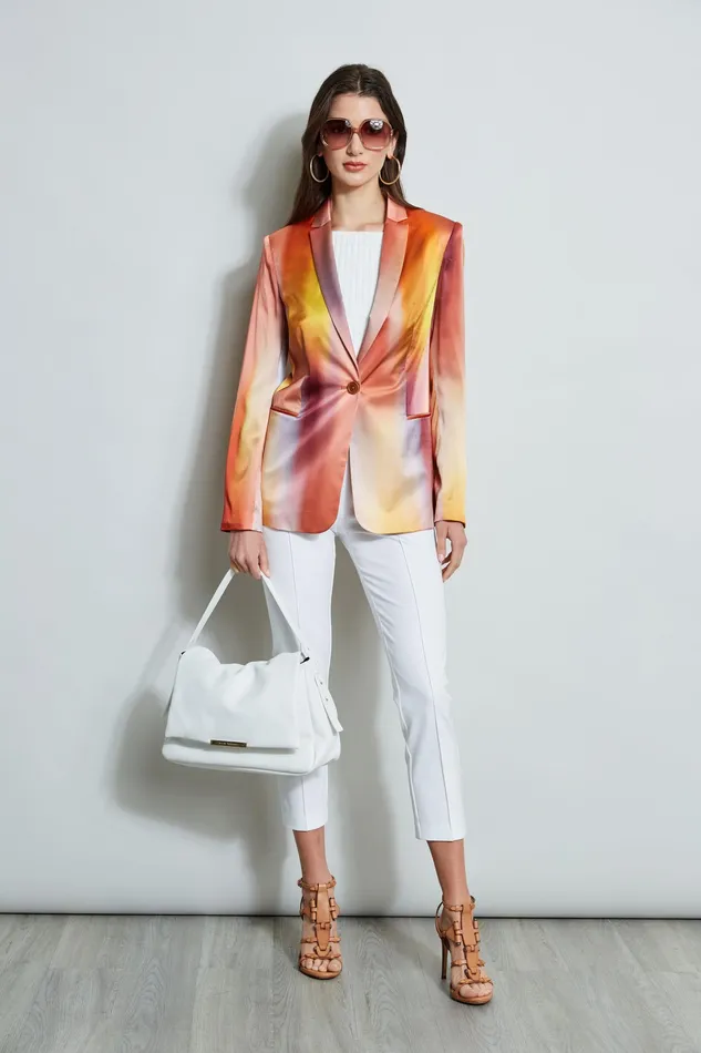 Jackets and Blazers Women Elie Tahari Ombre Silk Satin Blazer GINGER MULTI
