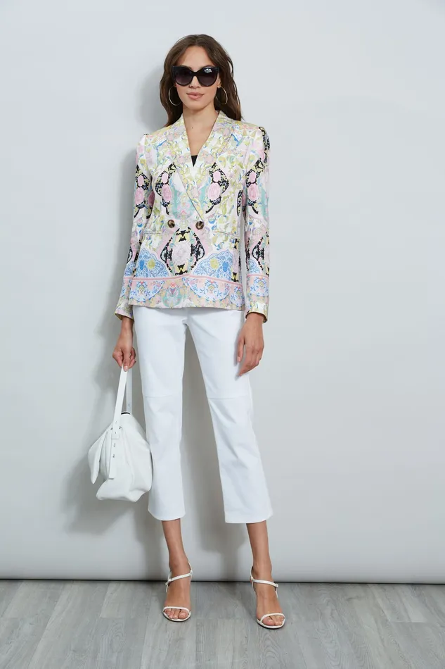Jackets and Blazers Women Elie Tahari Summer Damask Printed Blazer SUMMER DAMASK