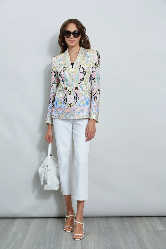 Jackets and Blazers Women Elie Tahari Summer Damask Printed Blazer SUMMER DAMASK