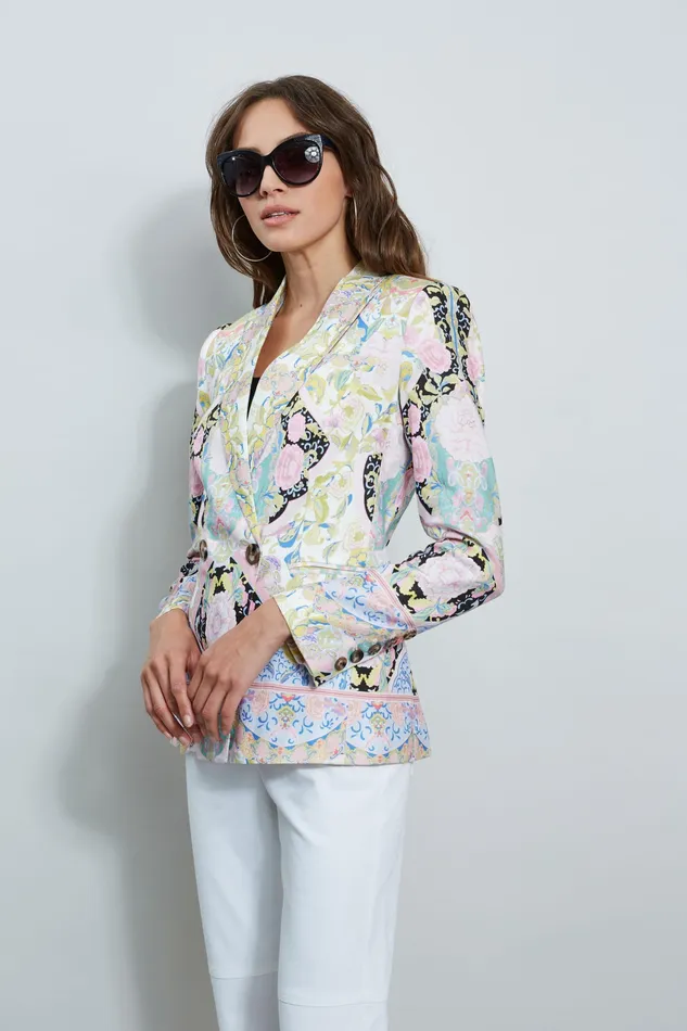 Jackets and Blazers Women Elie Tahari Summer Damask Printed Blazer SUMMER DAMASK