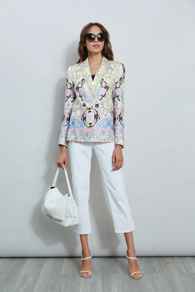 Jackets and Blazers Women Elie Tahari Summer Damask Printed Blazer SUMMER DAMASK