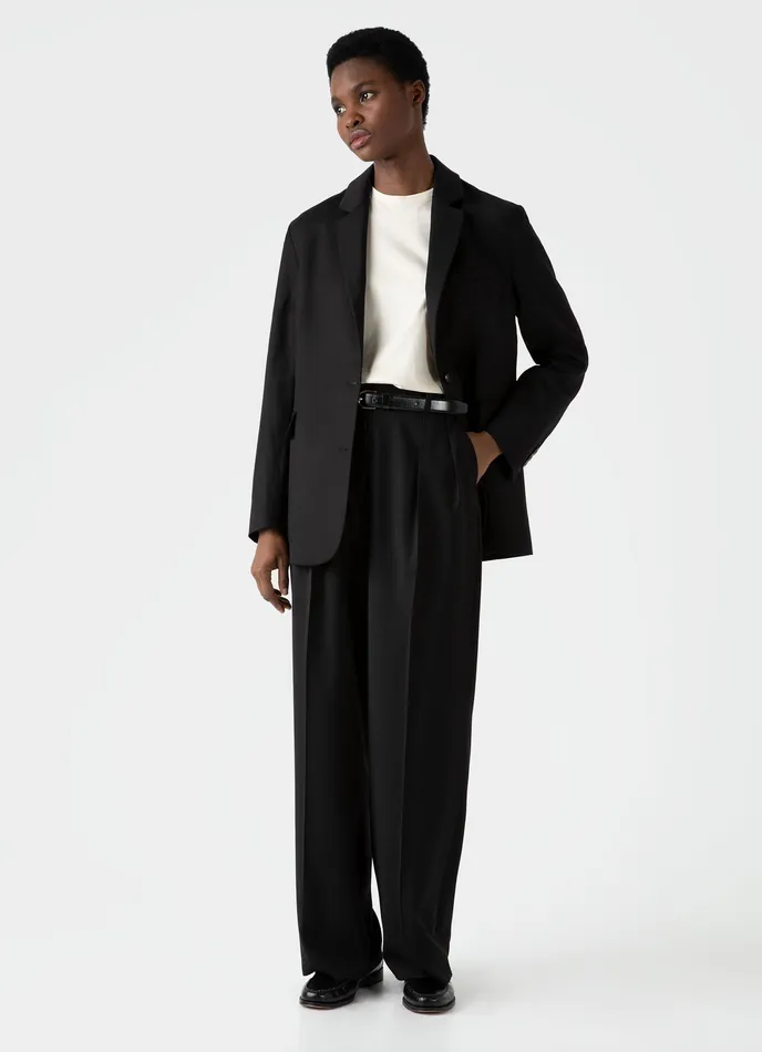 Jackets and Coats ussunspel Women Wool Blazer Black Jackets and Coats ussunspel Women Wool Blazer Black