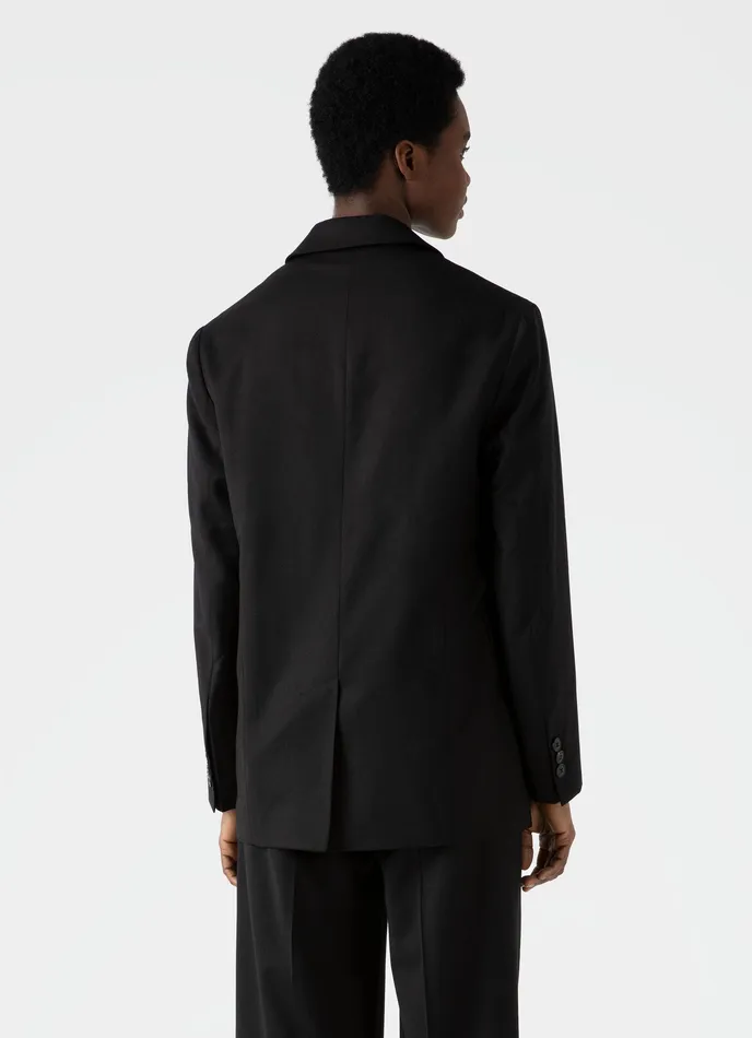 Jackets and Coats ussunspel Women Wool Blazer Black Jackets and Coats ussunspel Women Wool Blazer Black