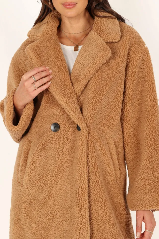 Jackets and Coats Women Beatrice Faux Fur Coat Camel Petal and Pup