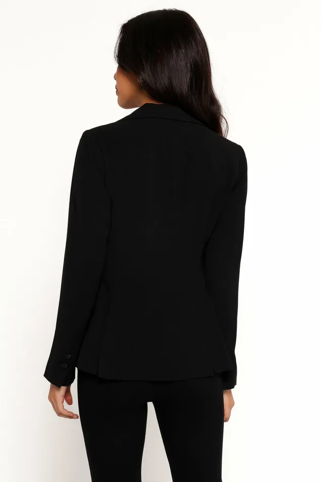 Jackets and Coats Women Petal and Pup Luda Rhinestone Collar Single Button Blazer Black