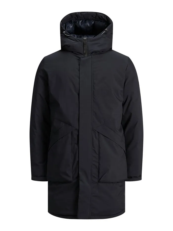 Jackets JACK and JONES Mens HOODED PARKA Blue Dark Navy