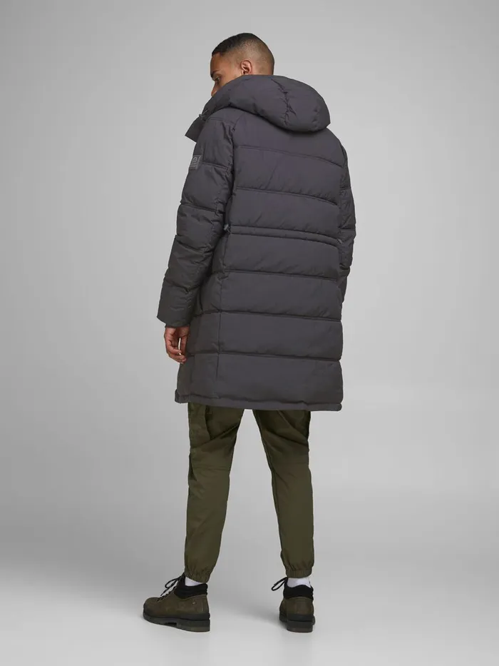 Jackets JACK and JONES Mens MAXI PUFFER JACKET Grey Black