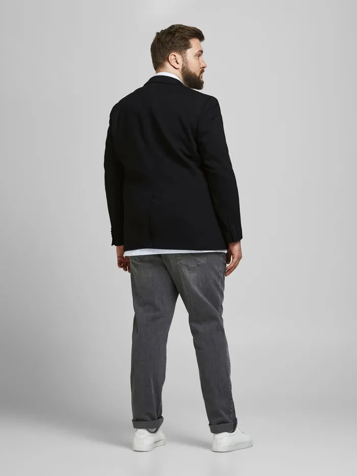Jackets JACK and JONES Mens SINGLEBREASTED VISCOSE PLUS SIZE BLAZER Black Black