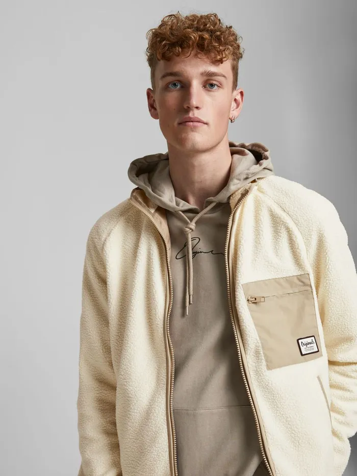 Jackets JACK and JONES Mens TEDDY JACKET Beige Seedpearl