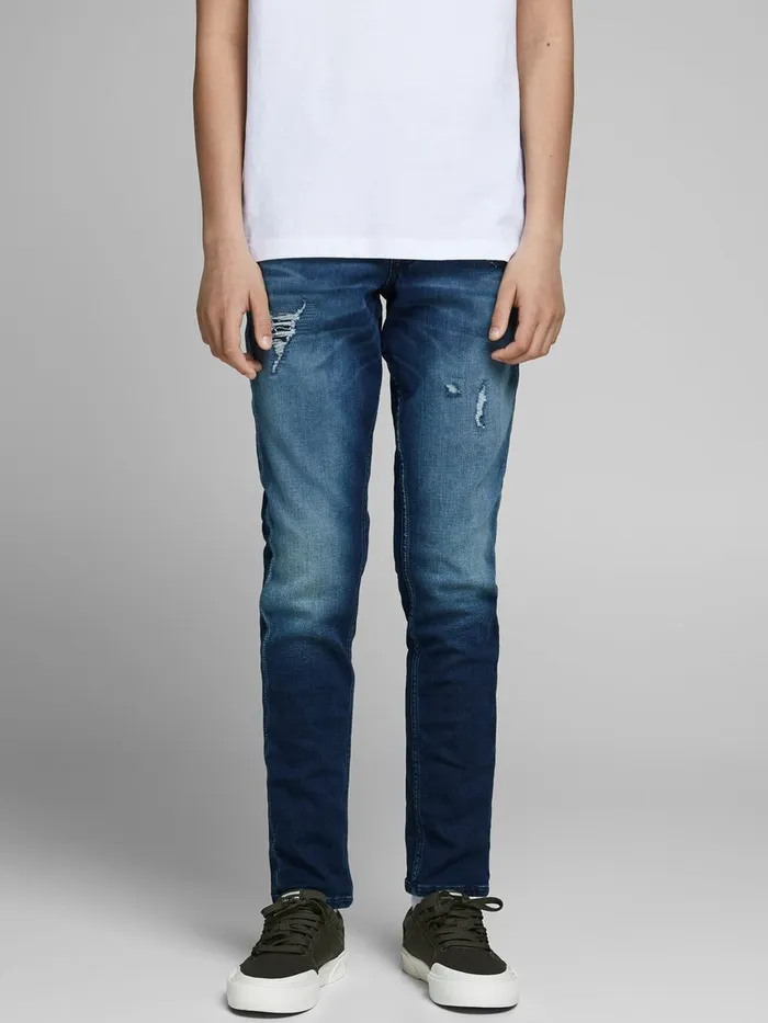 Jeans JACK and JONES Junior BOYS GLENN INDIGO KNIT SLIM FIT JEANS Blue Blue Denim Jeans JACK and JONES Junior BOYS GLENN INDIGO KNIT SLIM FIT JEANS Blue Blue Denim