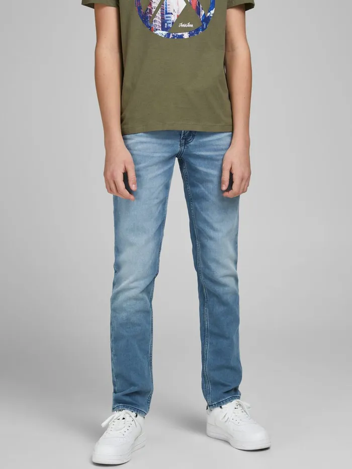 Jeans JACK and JONES Junior BOYS GLENN ORIGINAL GE 017 INDIGO KNIT SLIM FIT JEANS Blue Blue Denim Jeans JACK and JONES Junior BOYS GLENN ORIGINAL GE 017 INDIGO KNIT SLIM FIT JEANS Blue Blue Denim