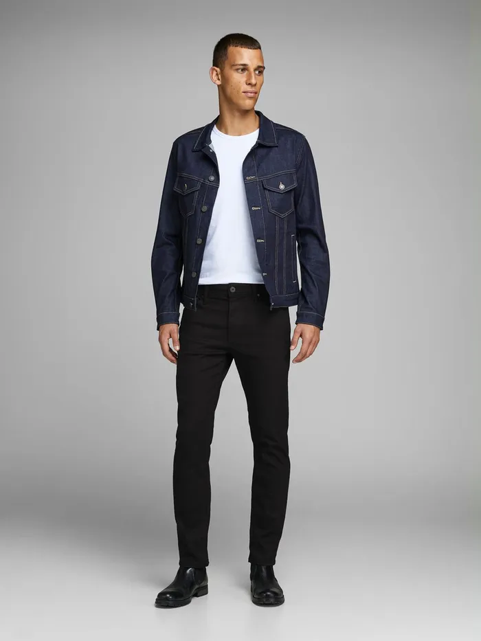 Jeans JACK and JONES Mens CLARK ORG AM 883 50SPS LID REGULAR FIT JEANS Black Black Denim