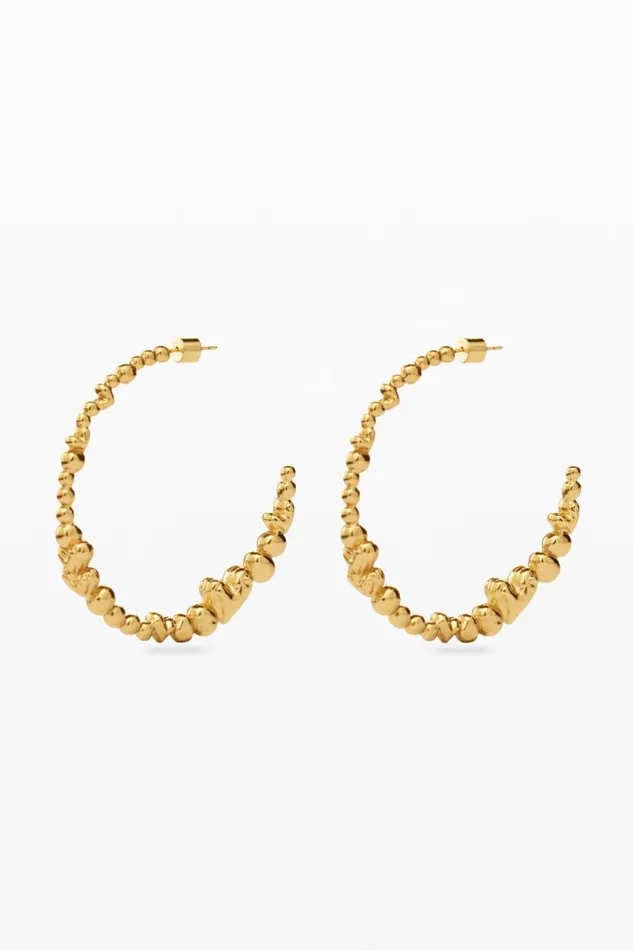 Jewelry Women Desigual Zalio Goldplated Heart Hoop Earrings Materialfinishes