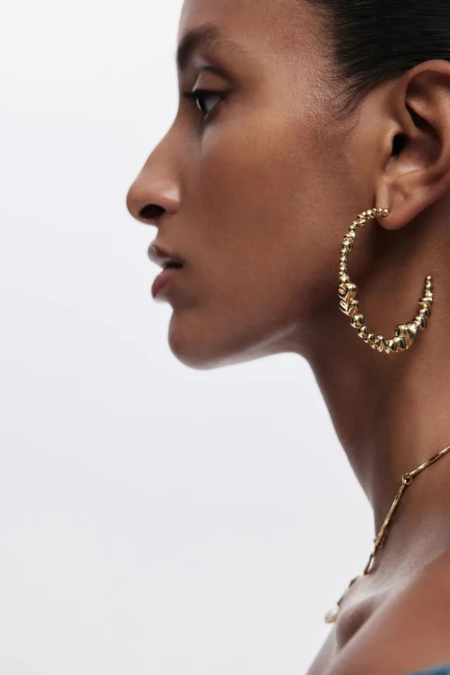 Jewelry Women Desigual Zalio Goldplated Heart Hoop Earrings Materialfinishes