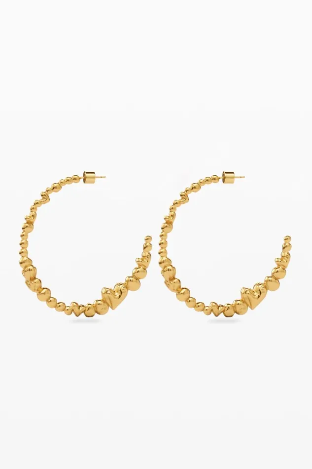 Jewelry Women Desigual Zalio Goldplated Heart Hoop Earrings Materialfinishes