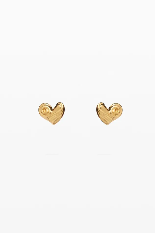 Jewelry Women Desigual Zalio Goldplated Heart Stud Earrings Materialfinishes