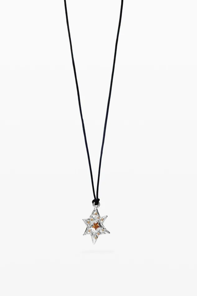 Jewelry Women Desigual Zalio Silverplated Star Pendant Black