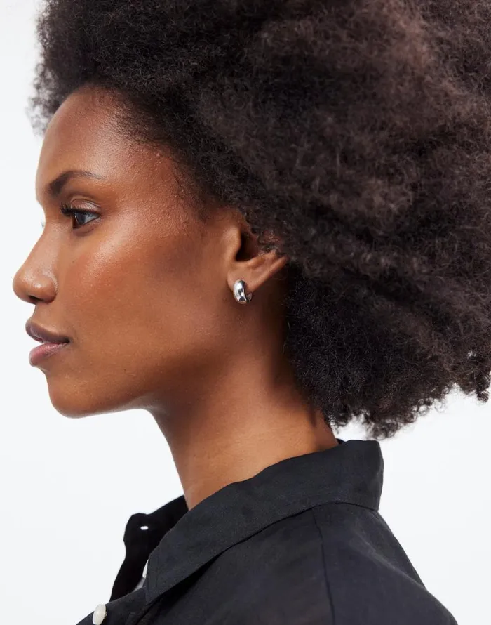 Jewelry Women Madewell DemiFine Chunky Huggie Hoop Earrings Sterling Silver