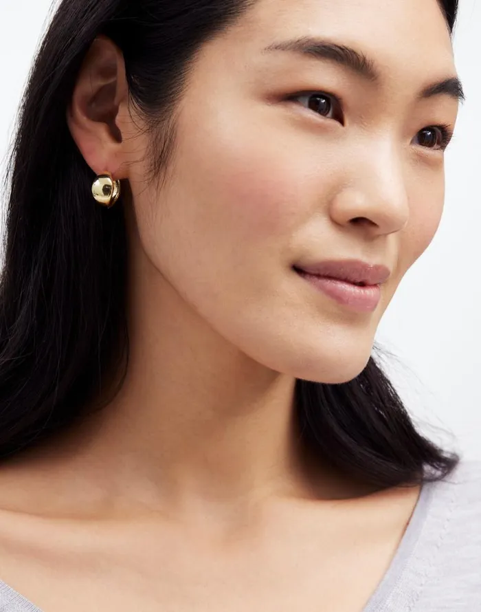 Jewelry Women Madewell Dome Statement Hoop Earrings Pale Gold