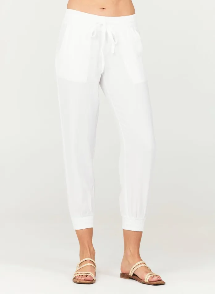 Joggers Women Bella Dahl Easy Drawstring Jogger 8211 White Joggers Women Bella Dahl Easy Drawstring Jogger 8211 White
