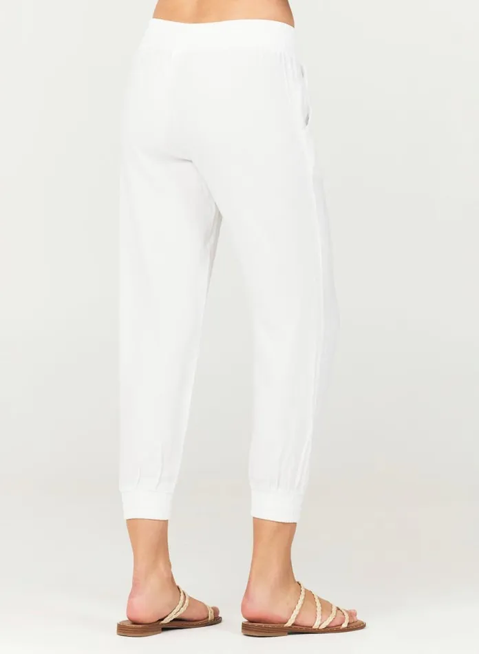 Joggers Women Bella Dahl Easy Drawstring Jogger 8211 White Joggers Women Bella Dahl Easy Drawstring Jogger 8211 White
