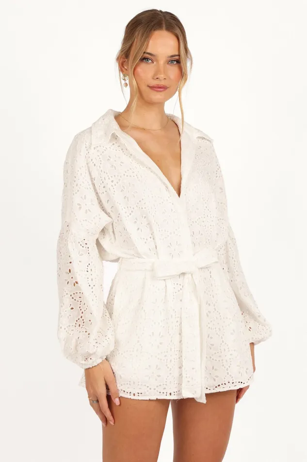 Jumpsuits and Rompers Ellia Romper Off White Petal and Pup Women