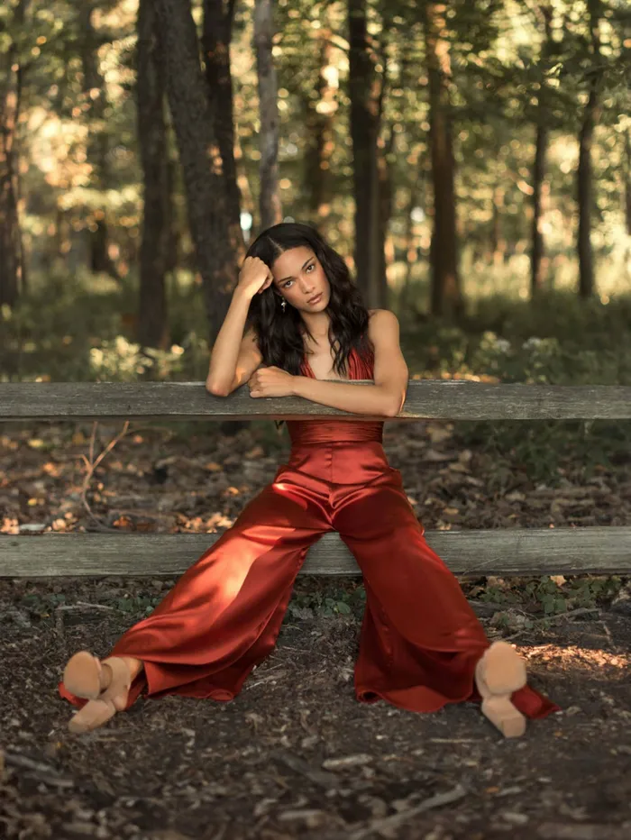 Jumpsuits and Rompers Orange Ruched Halter Top Wide Leg Satin Jumpsuit Rust Mac Duggal Women Jumpsuits and Rompers Orange Ruched Halter Top Wide Leg Satin Jumpsuit Rust Mac Duggal Women