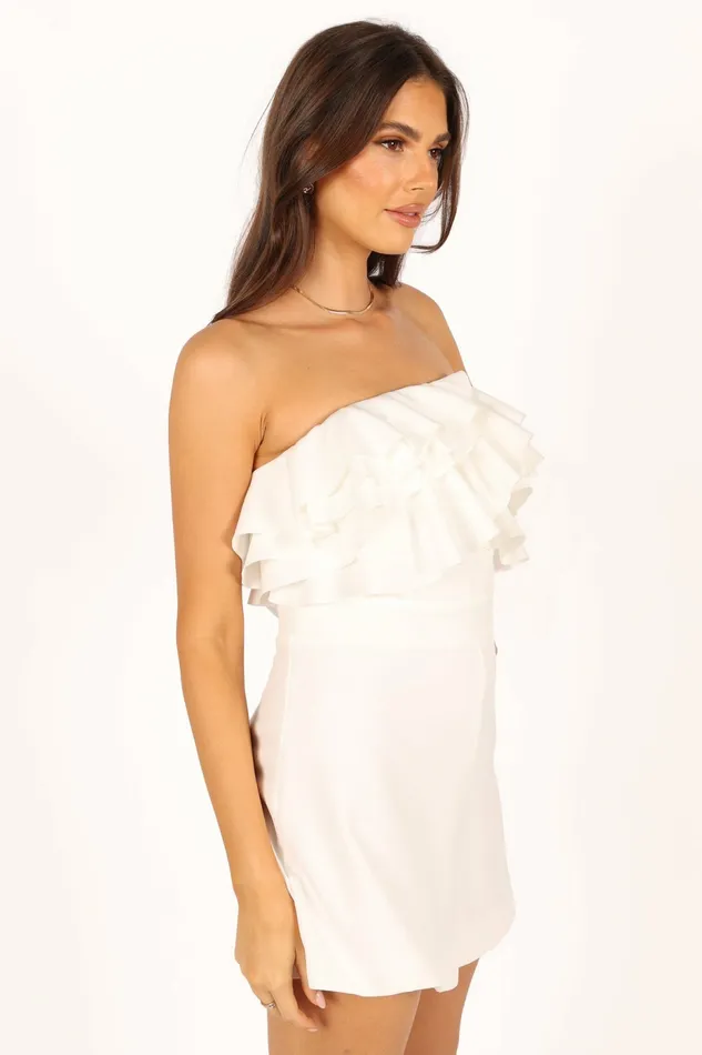 Jumpsuits and Rompers Sookie Frill Romper White Petal and Pup Women
