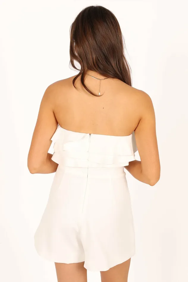 Jumpsuits and Rompers Sookie Frill Romper White Petal and Pup Women