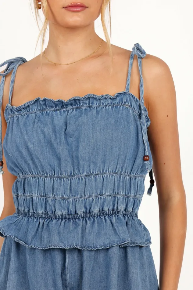 Jumpsuits and Rompers Women Petal and Pup Miller Romper Light Indigo