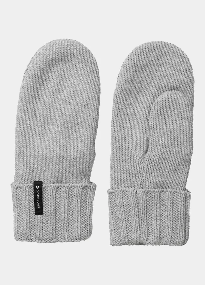 Kaj Mittens Grey Melange WomenMen Didriksons Gloves and Scarves