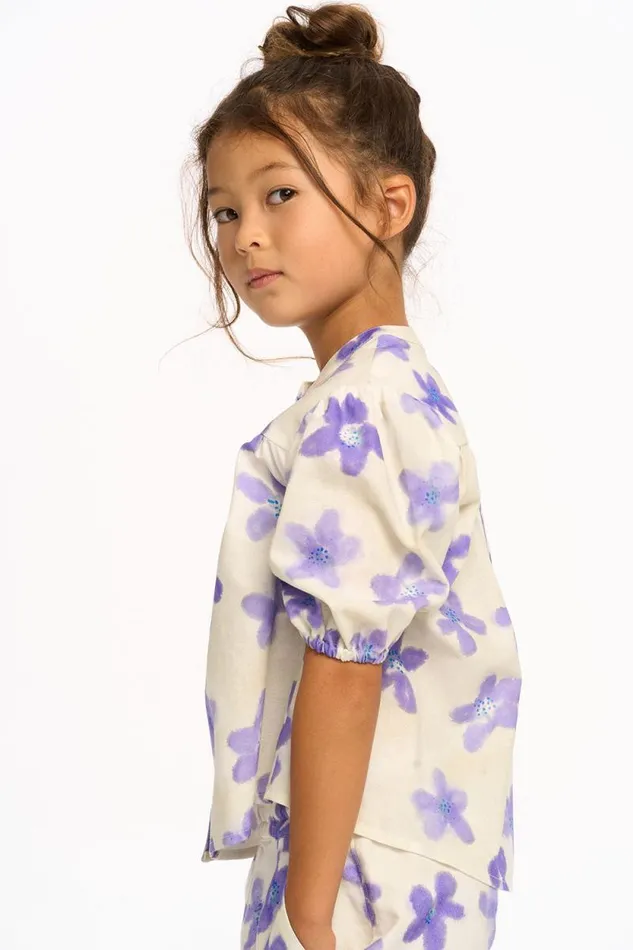 Kids Chaser Brand Girls Lavender Watercolor Floral Top