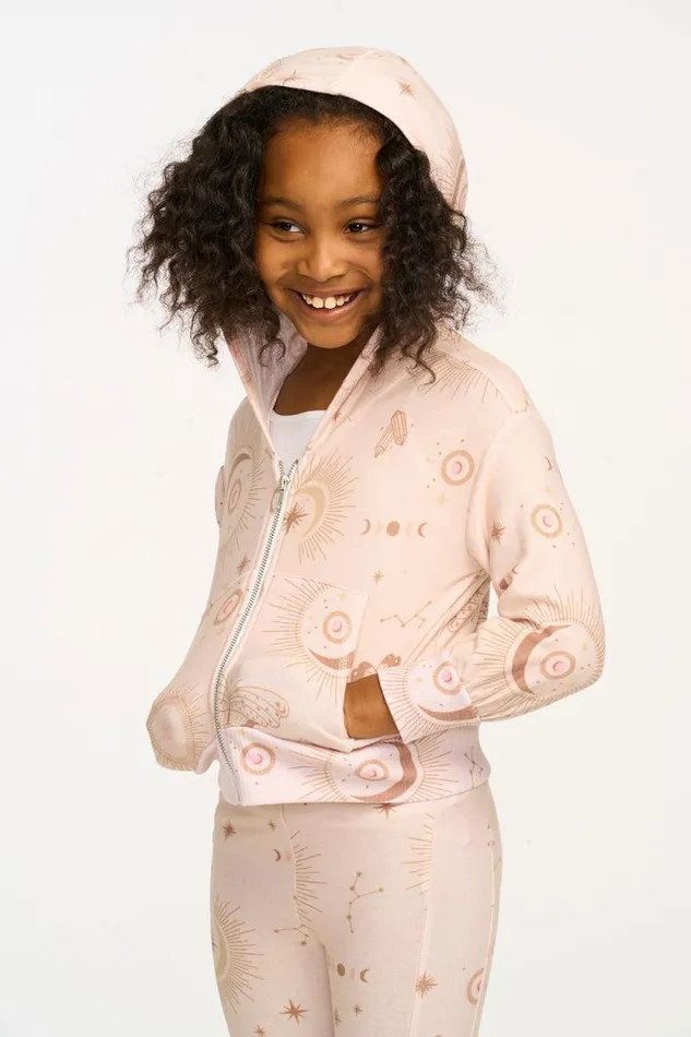 Kids Chaser Brand Girls Mystical Sky Cozy Knit Zip Up Hoodie