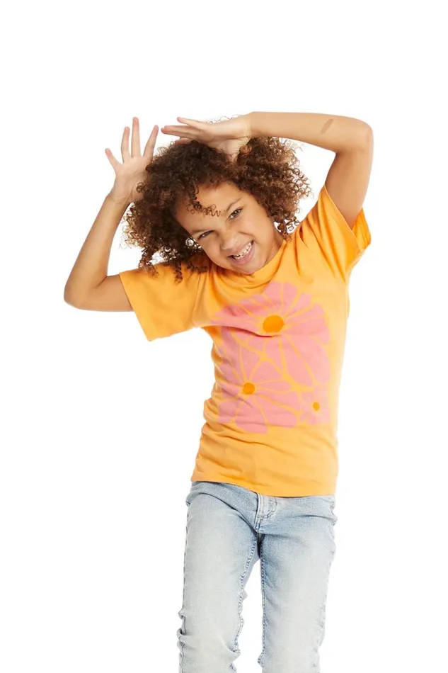 Kids Chaser Brand Girls Retro Flowers Tee