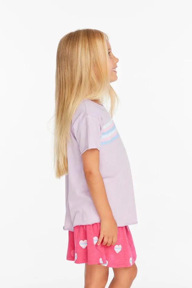 Kids Chaser Brand Girls Stripe Heart Tee