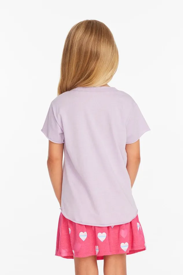 Kids Chaser Brand Girls Stripe Heart Tee