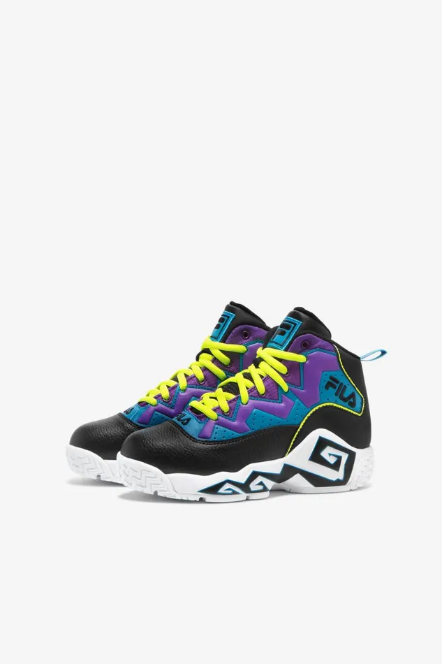 Kids Fila Little Kids 1053 Little Mb Black Safety Yellow Electric Purple Kids Fila Little Kids 1053 Little Mb Black Safety Yellow Electric Purple