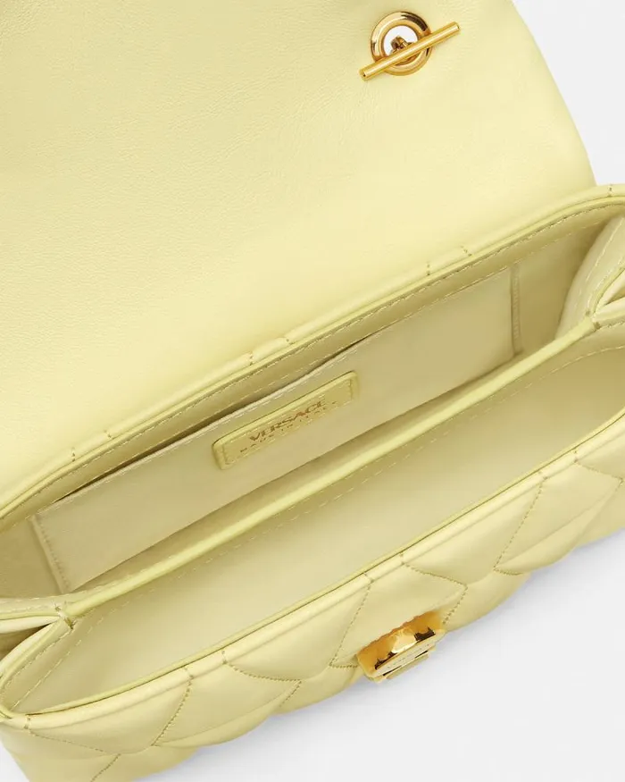 Kleio Quilted Mini Bag Yellow Women Versace Shoulder and Crossbody