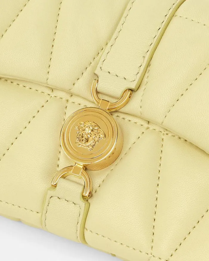 Kleio Quilted Mini Bag Yellow Women Versace Shoulder and Crossbody