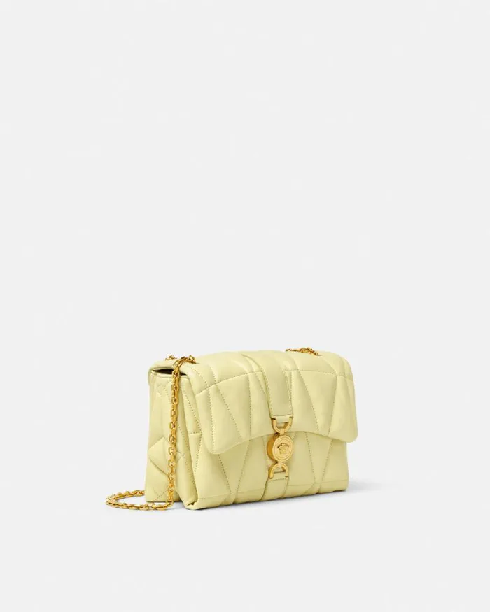Kleio Quilted Shoulder Bag Yellow Women Versace Shoulder and Crossbody