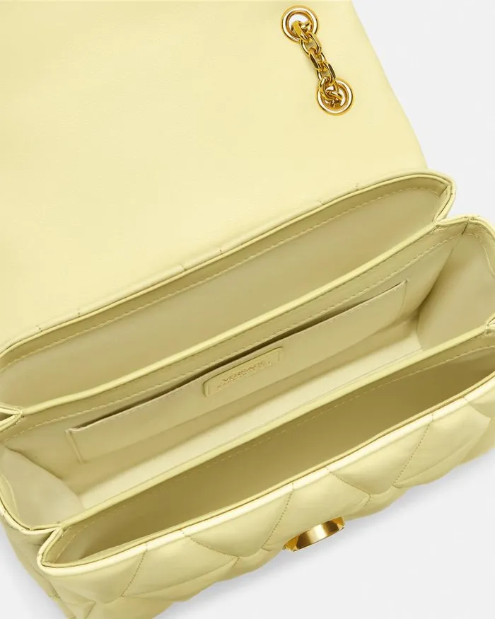 Kleio Quilted Shoulder Bag Yellow Women Versace Shoulder and Crossbody