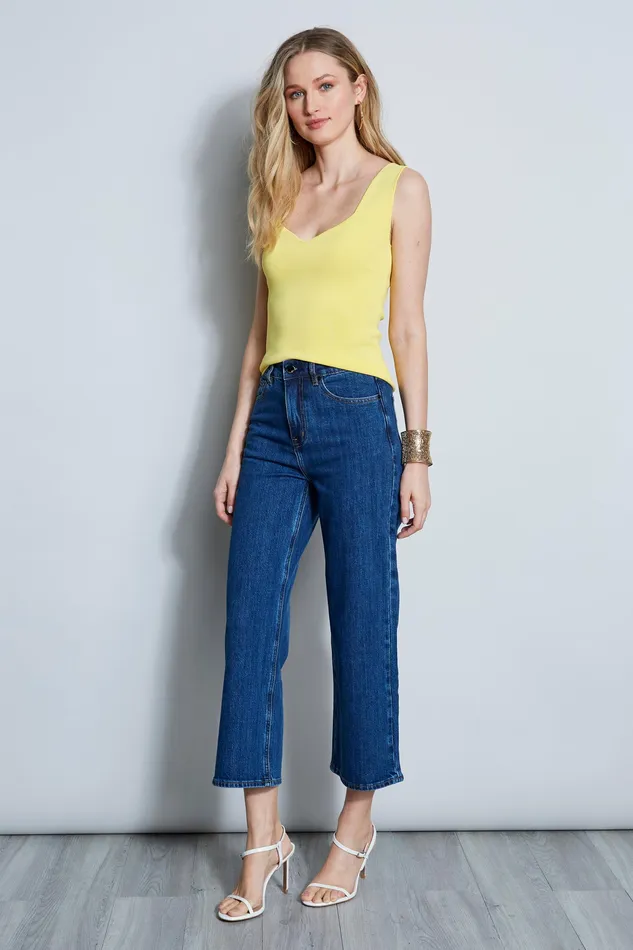 Knits and Sweaters Women Elie Tahari Contour Tank Sweater LEMON DROP