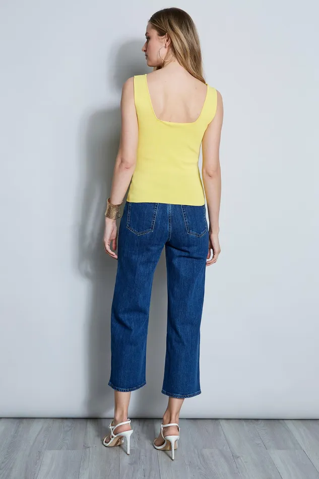 Knits and Sweaters Women Elie Tahari Contour Tank Sweater LEMON DROP