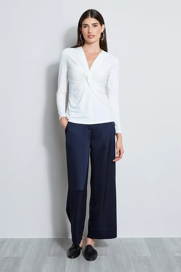 Knits and Sweaters Women Elie Tahari Rib Twist Knot Knit FRESH PEARL