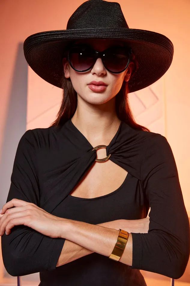 Knits and Sweaters Women Elie Tahari Ring Detail Knit BLACK