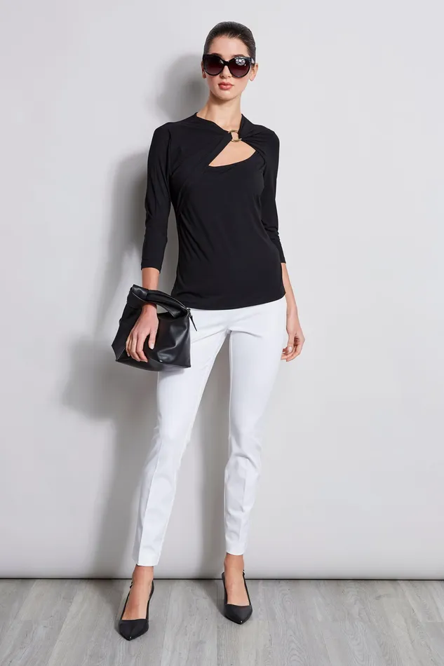 Knits and Sweaters Women Elie Tahari Ring Detail Knit BLACK